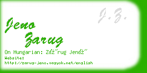 jeno zarug business card